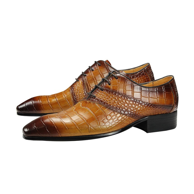 Brown Leather Oxford Dress shoes - phoenixfitnessworld