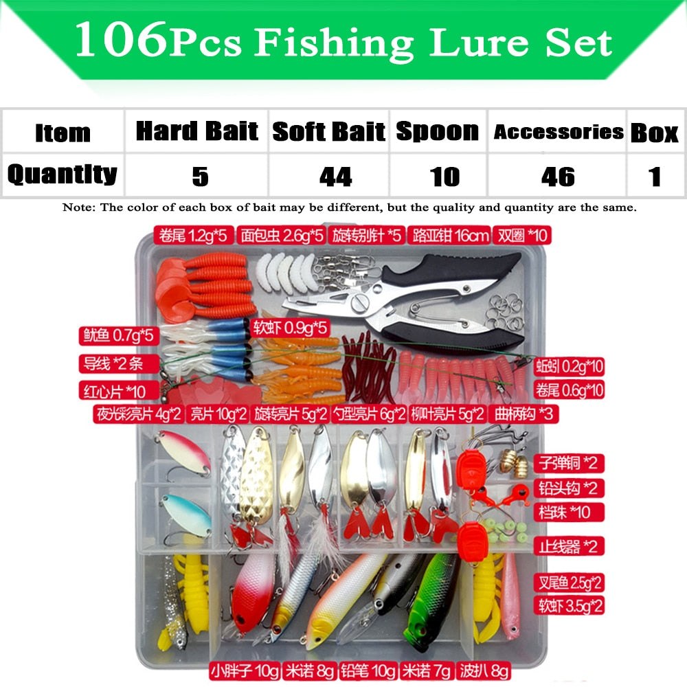 Fishing Lure Kit Soft and Hard Bait - phoenixfitnessworld