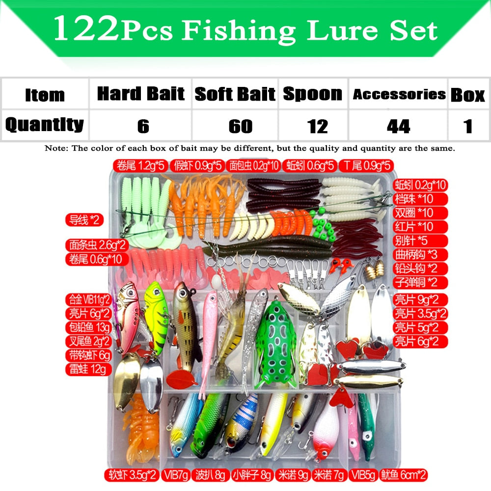 Fishing Lure Kit Soft and Hard Bait - phoenixfitnessworld